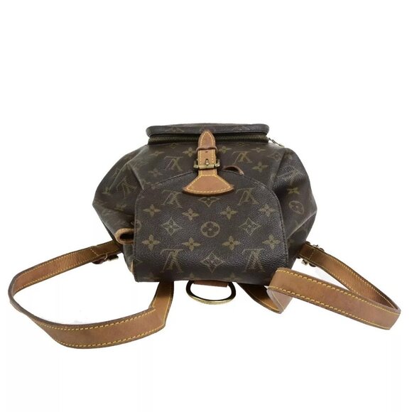 LOUIS VUITTON Montsouris MM Backpack Bag Monogram Leather Brown - Picture 5 of 16